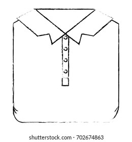 monochrome blurred silhouette of men polo shirt folded vector illustration