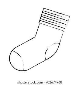 monochrome blurred silhouette of one sock vector illustration