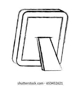 monochrome blurred silhouette of photo frame back side vector illustration