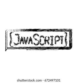monochrome blurred silhouette of rectangle text Java script vector illustration