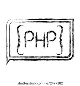 monochrome blurred silhouette of rectangle text php vector illustration