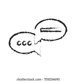monochrome blurred silhouette with set of circular speech with ellipsis symbol and bar vector illustration