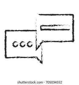 monochrome blurred silhouette with set of square speech with ellipsis symbol and bar vector illustration
