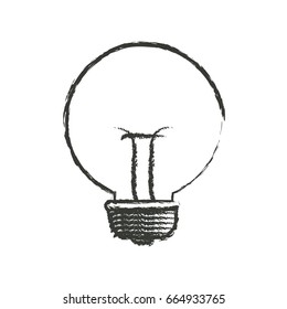 monochrome blurred silhouette of small light bulb vector illustration