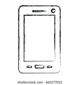 monochrome blurred silhouette of smartphone vector illustration