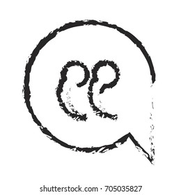 monochrome blurred silhouette of speech bubble with quote sign vector illustration