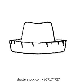 monochrome blurred silhouette of straw hat vector illustration