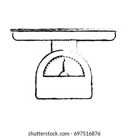 monochrome blurred silhouette of weight scale for babies vector illustration