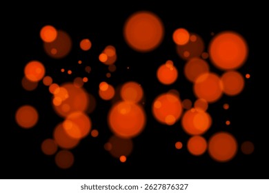Fondo bokeh monocromo con círculos brillantes blancos suaves sobre fondo negro. Elegante efecto de desenfoque de luz para un diseño de Vector abstracto, mínimo o digital y superposiciones.