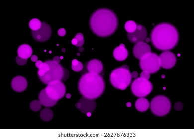 Fundo de bokeh monocromático com círculos brilhantes em branco suave no fundo preto. Elegante efeito de desfoque leve para design e sobreposições vetoriais abstratos, mínimos ou digitais.