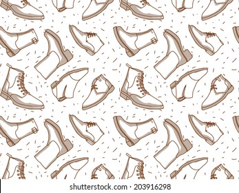 Monochrome boots seamless pattern 