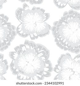 Monochrome Botanical Floral seamless pattern design for fashion textiles, graphics, backgrounds and crafts