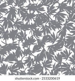 Monochrome Botanical Floral seamless pattern design for fashion textiles, graphics, backgrounds and crafts