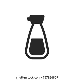 Monochrome bottle with soy sauce icon on white background