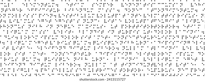 Monochrome braille seamless pattern. Simple vector background with black dots on white. Code symbols. International alphabet for blind people