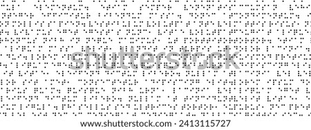 Monochrome braille seamless pattern. Simple vector background with black dots on white. Code symbols. International alphabet for blind people