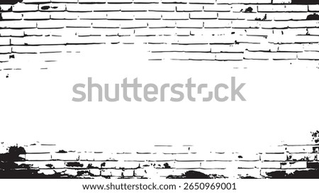 a monochrome brick wall image with a large white space in the middle and dark bricks on the top and bottom