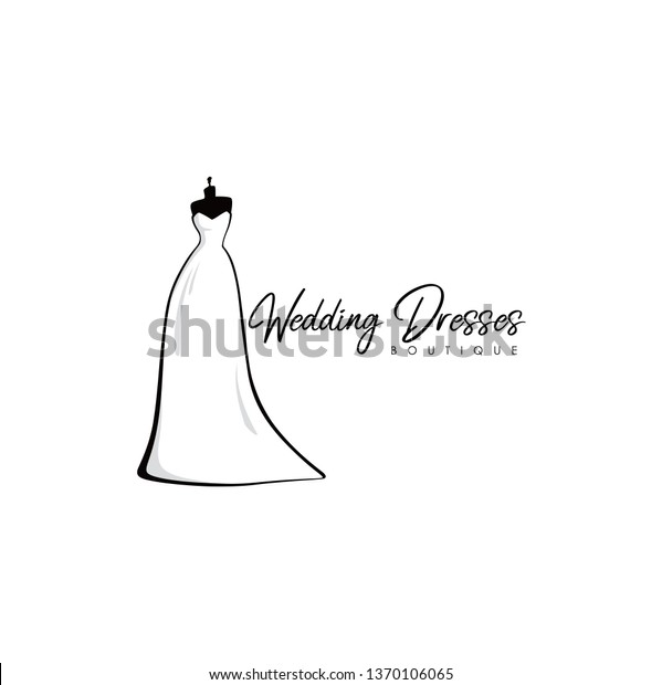 Monochrome Bridal Boutique Logo Wedding Dresser Stock Vector