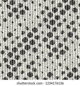 Monochrome Broken Dots Distressed Textured Background. Seamless Pattern.