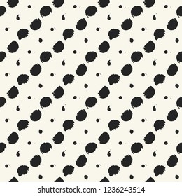 Monochrome Broken Dots Graphic Motif. Seamless Pattern.