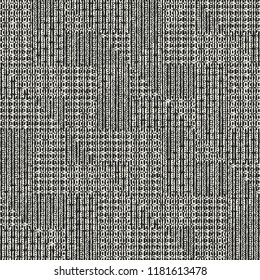 Monochrome Broken Geometric Complexity Textured Background. Seamless Pattern.