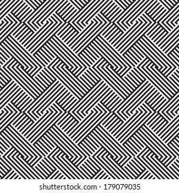 Monochrome Broken Geometric Striped Pattern