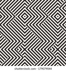 Monochrome Broken Geometric Striped Pattern