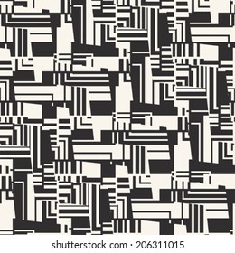 Monochrome Broken Geometric Textured Pattern