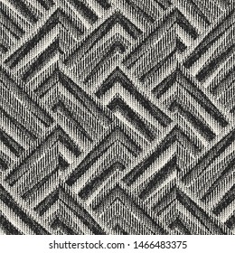 Fondo texturado con efecto geométrico roto monocromo. Patrón sin inconvenientes.