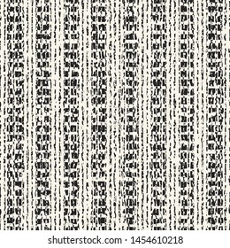 Monochrome Broken Striped Speckled Textured Background. Seamless Pattern.
