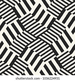 Monochrome Broken Striped Textured Pattern