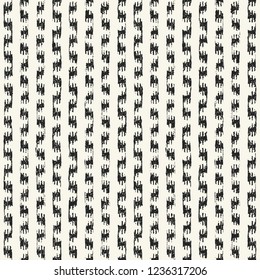 Monochrome Broken Striped Washed Effect Graphic Motif. Seamless Pattern.