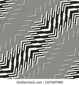 Monochrome Broken Variegated Striped Pattern