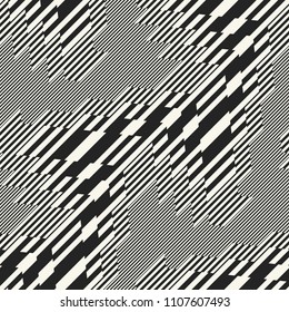 Monochrome Broken Variegated Striped Pattern