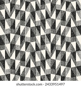 Monochrome Brushed Broken Geometric Pattern