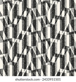 Monochrome Brushed Broken Geometric Pattern