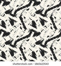 Monochrome Brushed Broken Shapes Textured Pattern