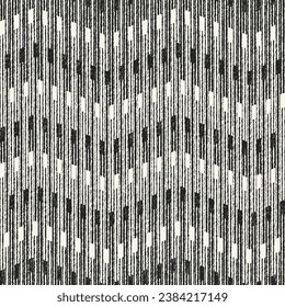 Monochrome Brushed Dashed Textured Chevron Pattern
