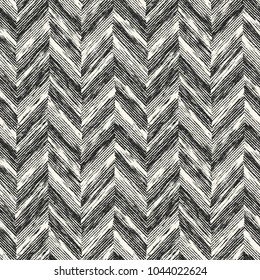 Monochrome Brushed Herringbone Textured Pattern