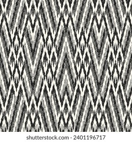 Monochrome Brushed Ikat Textured Argyle Pattern