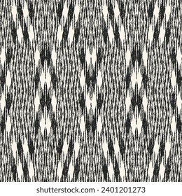 Monochrome Brushed Ikat Textured Pattern