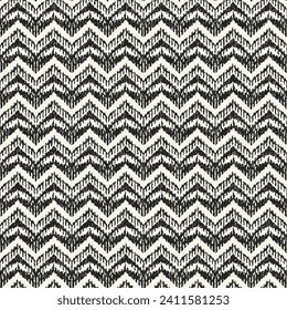 Monochrome Brushed Ornate Chevron Pattern