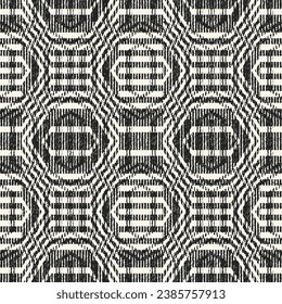 Monochrome Brushed Ornate Geometric Pattern