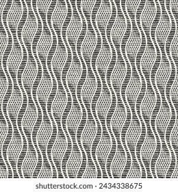Monochrome Brushed Ornate Wave Pattern