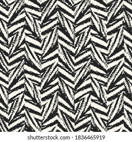 Monochrome Brushed Textured Broken Zigzag Pattern