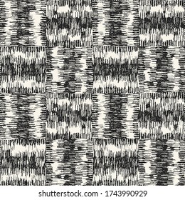Fondo verificado de mosaico texturizado monocromo con tela cepillada. Patrón sin inconvenientes. 