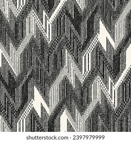 Monochrome Brushed Variegated Zigzag Pattern