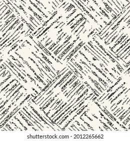 Monochrome Brushed Washed-Out Textured Checked Pattern