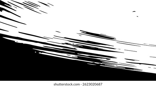 Monochrome Brushstroke Effect: Dynamic Black and White Abstract Background for Modern Designs and Creative Projects with Artistic Texture and Striking Contrast