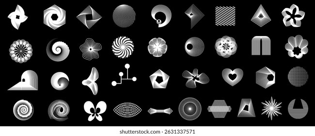 Monochrome Brutalist wavy line, element, chevron, an abstract design, vector illustration.